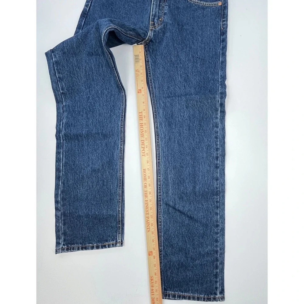 Levi's 505 Straight Leg Jeans 34x34 Blue Golden Contrast Stitching Classic Fit